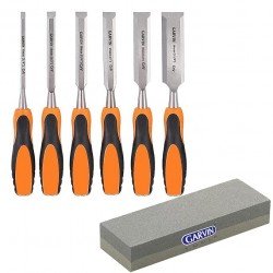6Pc Wood Working Chisel - Fibre Handles + Stone 6Pc Wood Working Chisel - Fibre Handles + Stone